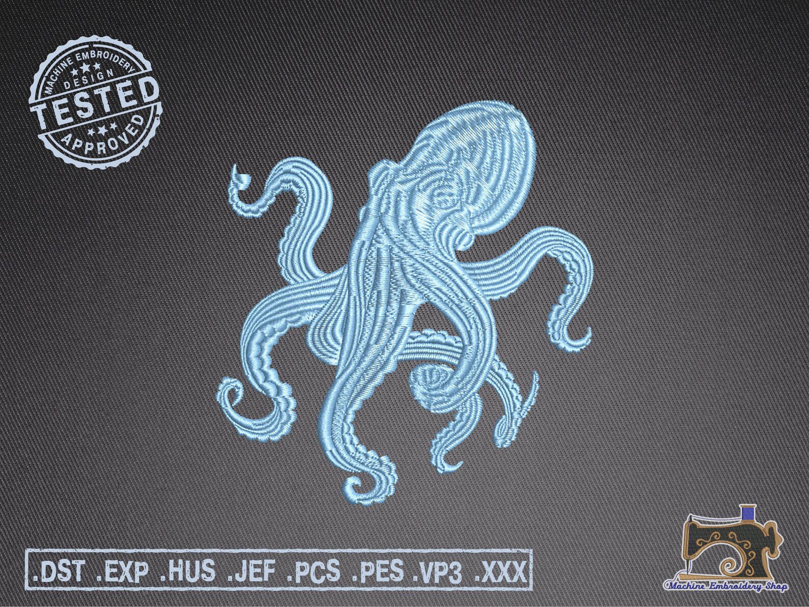 Octopus Machine Embroidery Design - Etsy