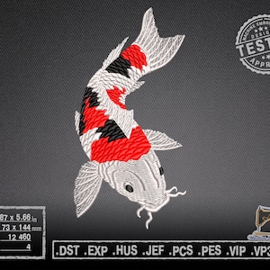 Koi fish Machine embroidery design