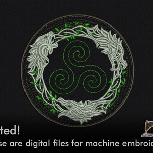 Ouroboros digital machine embroidery design for instant download
