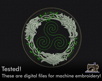 Ouroboros digital machine embroidery design for instant download