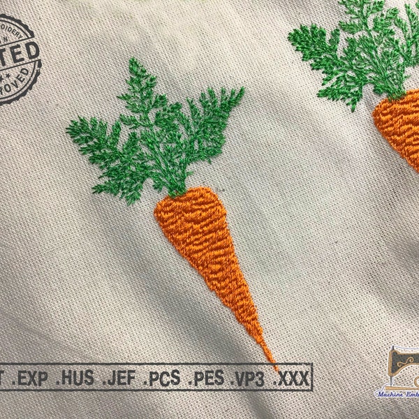 Disegno di ricamo a macchina di verdure carota