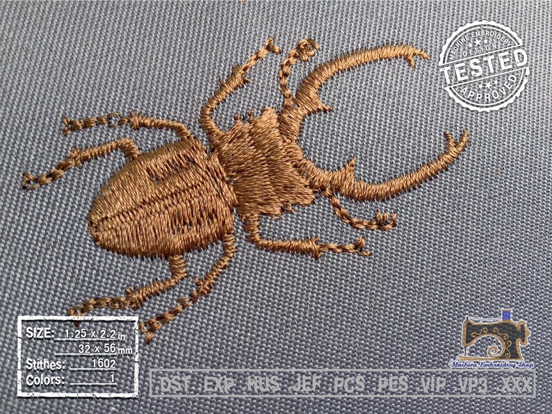 Stag Beetle Insect Machine Embroidery Design Etsy