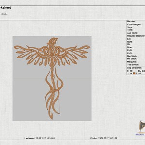 Phoenix bird Bird of wonder The secular bird Machine embroidery design 3 sizes image 4