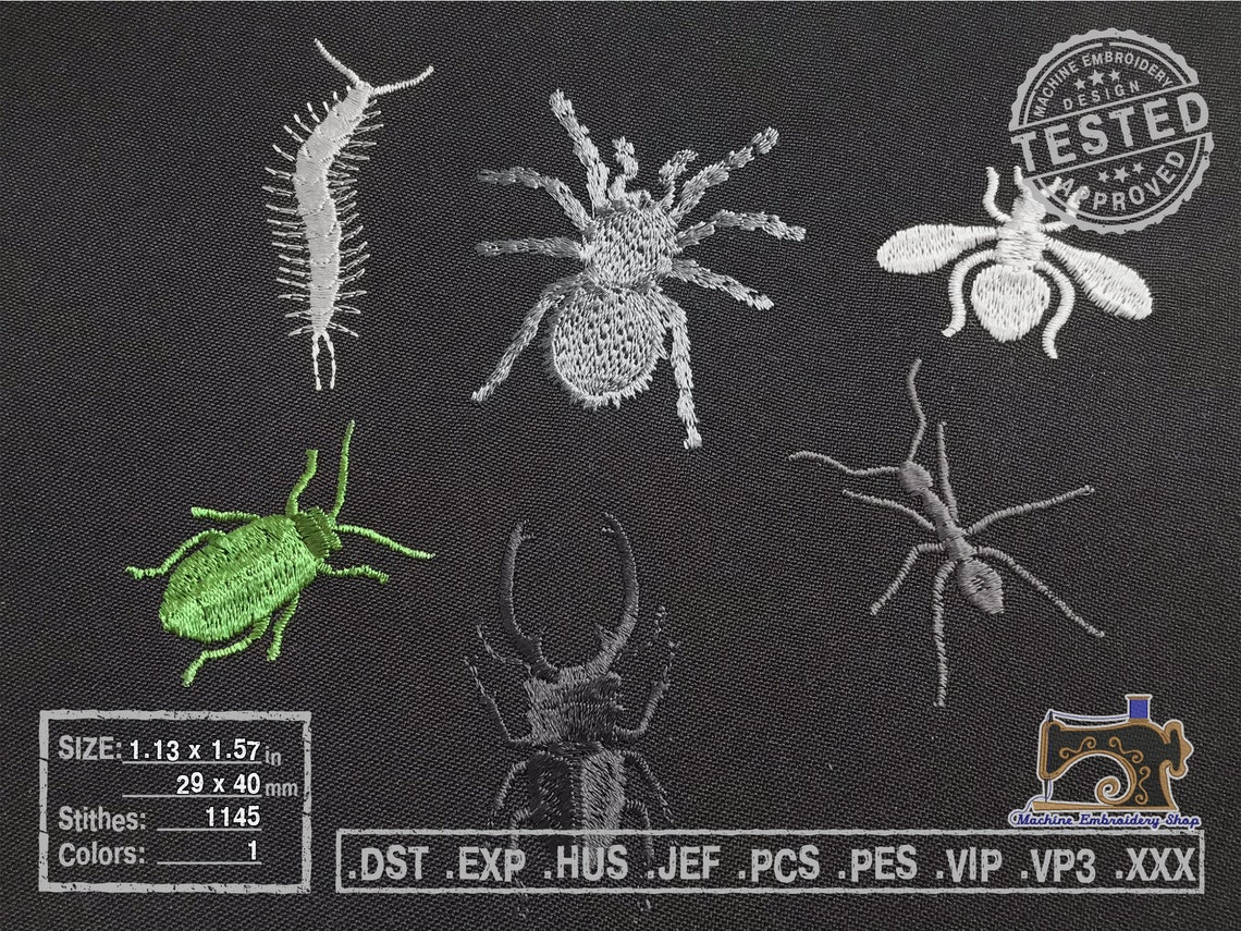 Beetle Insect Machine Embroidery Design Etsy UK