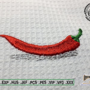 Chili pepper Machine Embroidery Design for kitchen textiles
