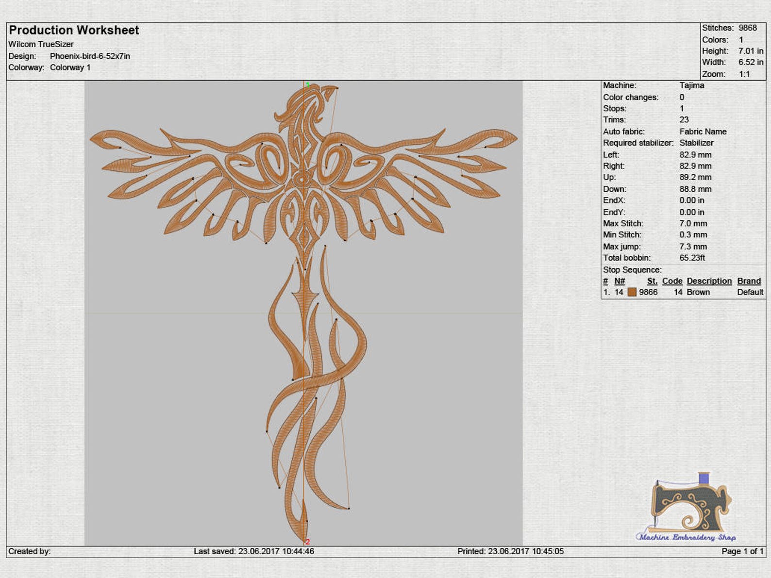 Phoenix Bird - Bird of Wonder - the Secular Bird - Machine Embroidery ...