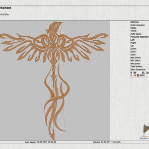 Phoenix bird Bird of wonder The secular bird Machine embroidery design 3 sizes image 3