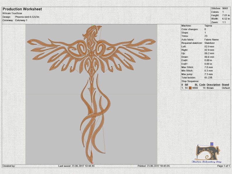 Phoenix bird Bird of wonder The secular bird Machine embroidery design 3 sizes image 3