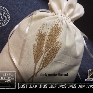 Wheat stems, Wheat spikelets - Machine embroidery design for kitchen textiles