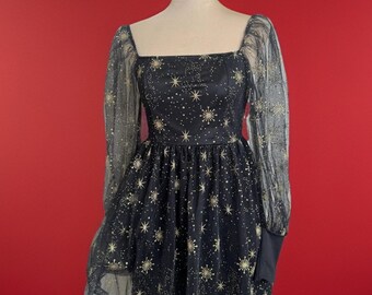 Vestido babydoll de tul negro nuevo con etiquetas - Estilo hada oscura - Estilo bohemio brujo - Glamour celestial