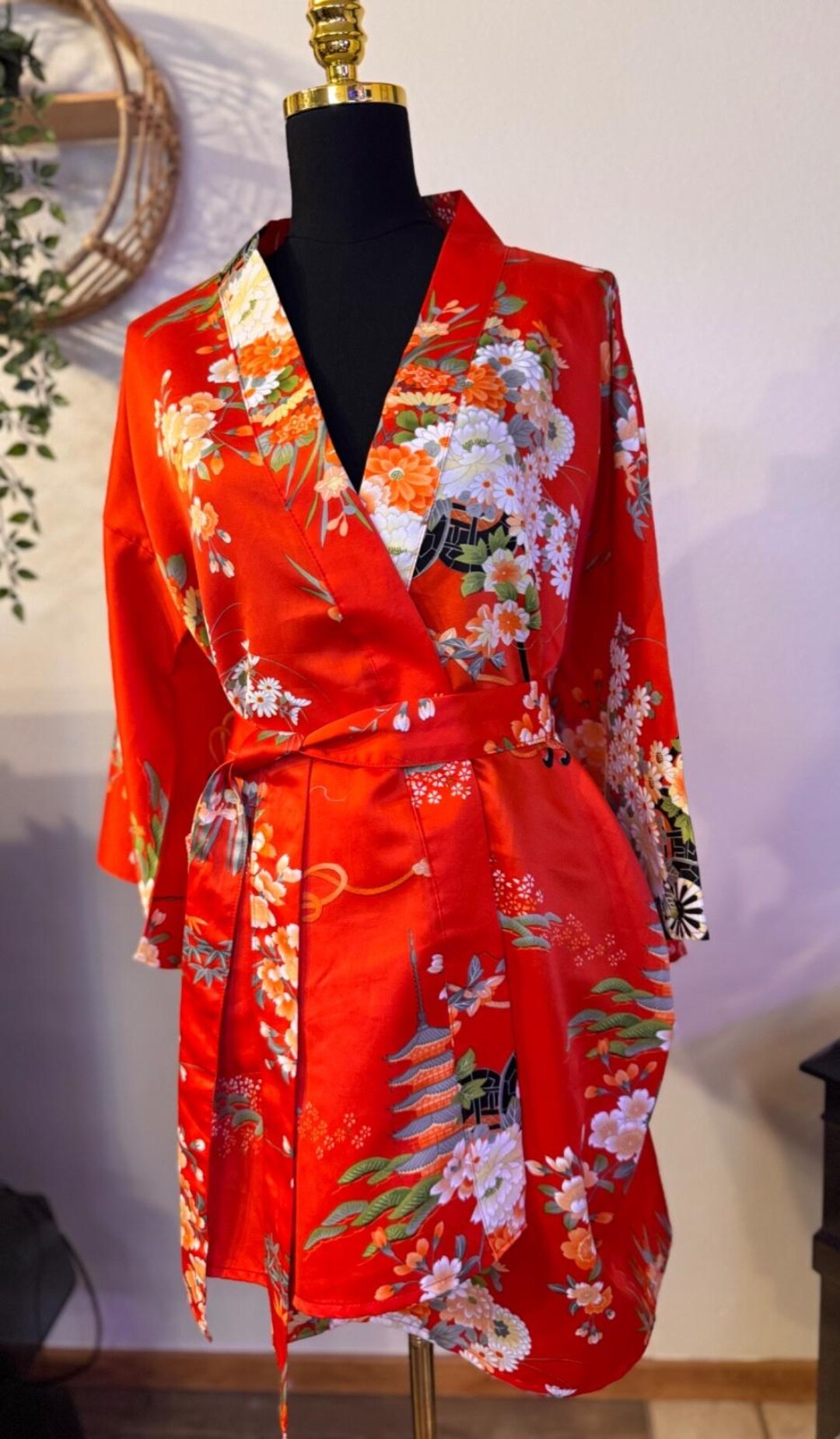 Vintage ICHI BAN Open Front Kimono Robe Made in Japan One Size Fits All ...