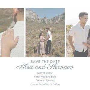Modèle "Retenez cette date" de carte postale de mariage