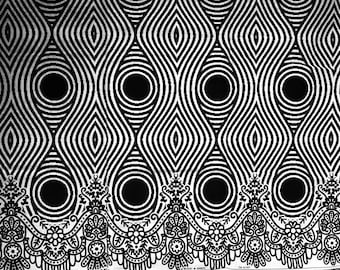 Black and White Ankara fabric, African Wax Cotton fabric, Monochrome fabric, African Print, African Ankara, sold by the yard