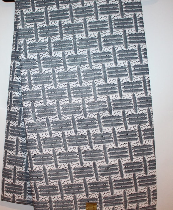 Items similar to African print fabric, Grey and White African Wax Print ...