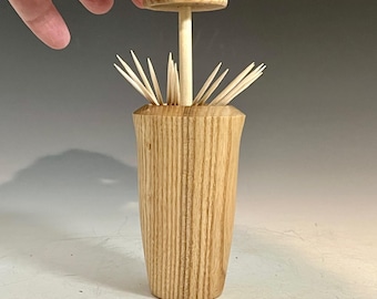 Unique Wood Toothpick Holder - White Oak & Walnut- Hand Crafted
