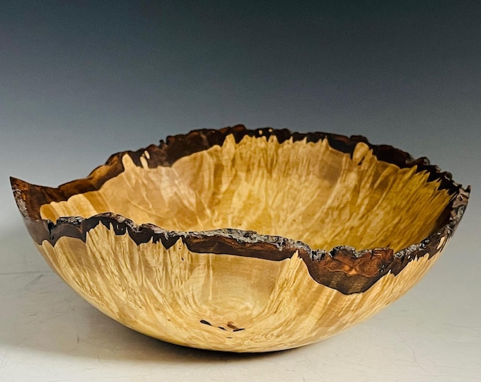 Maple Burl Bowl with Natural Edge - Handcrafted
