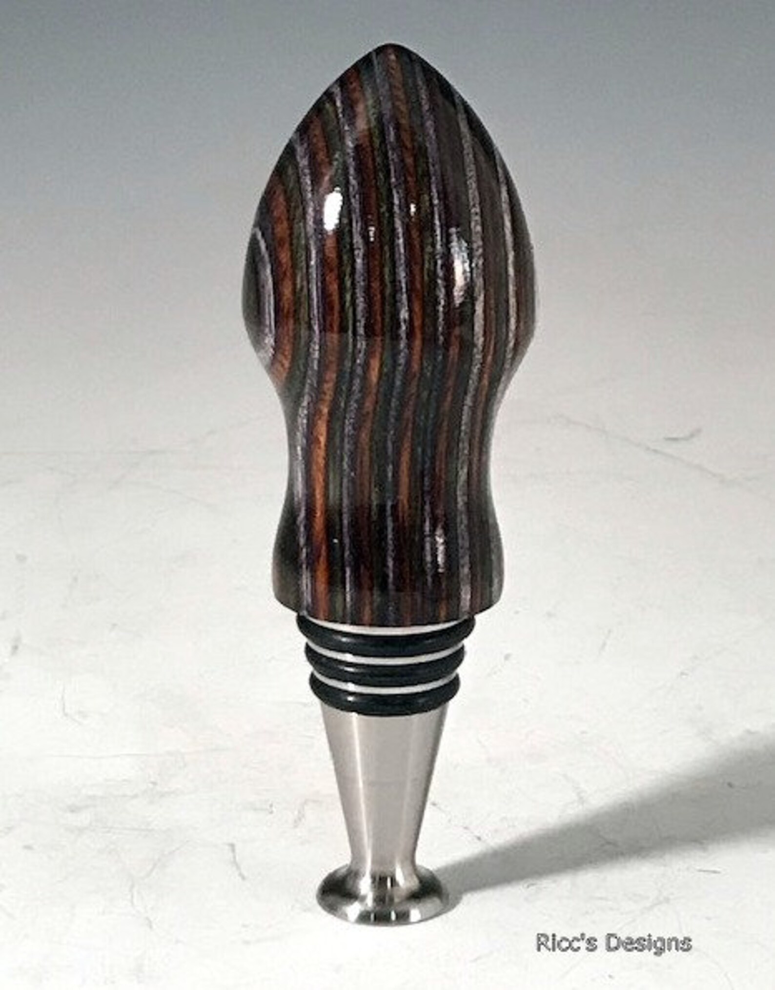 Wine / Bottle Stopper Stainless with Spectrply Colored Etsy