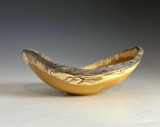 Hand Turned Mulberry Bowl – Natural Edge Reclaimed Wood Art