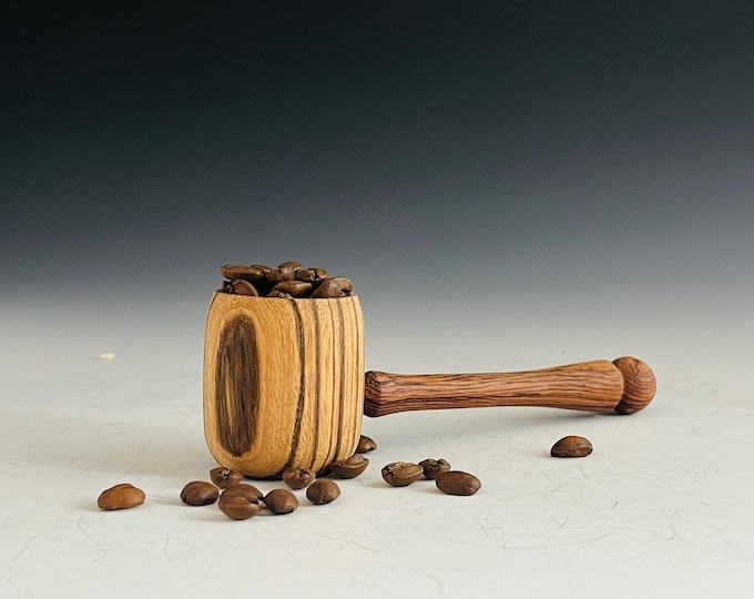 Handmade Wood Coffee Scoop Zebrawood & Rosewood