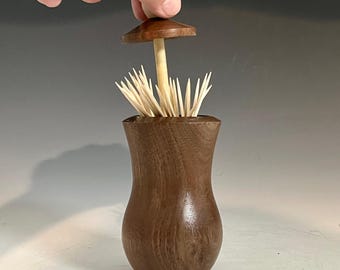 Unique Wood Toothpick Holder - Walnut & Maple- Hand Crafted