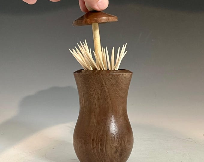 Unique Wood Toothpick Holder - Walnut & Maple- Hand Crafted