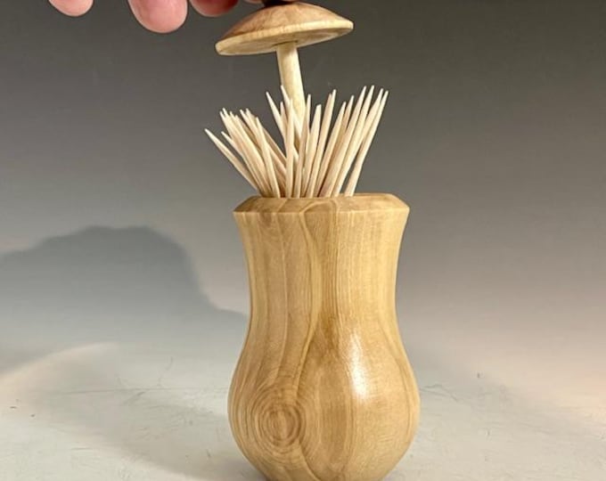 Unique Wood Toothpick Holder -  Birch & Walnut - Hand Crafted