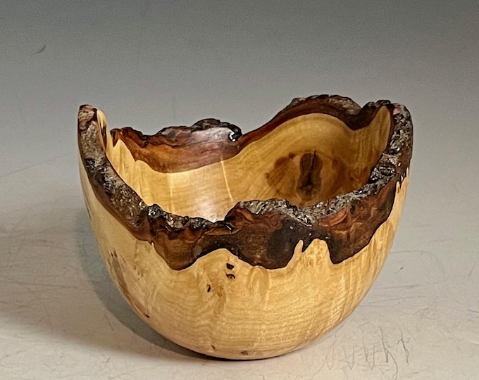 Maple Natural Bark/Live Edge Bowl - Handcrafted