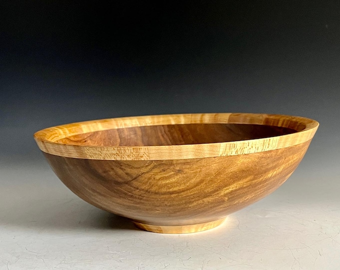 Indian Rosewood Bowl with Segmented Maple Rim & Base