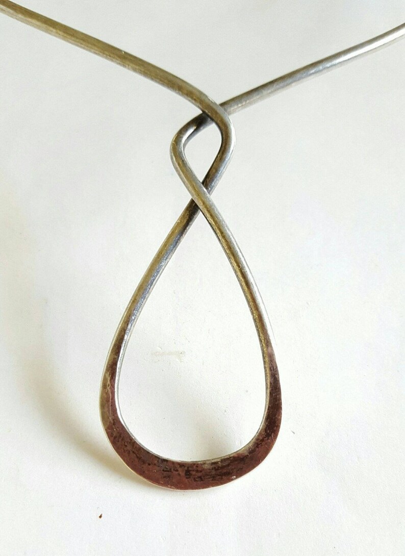 Vintage Alton Sweden Sterling Silver Modernist Sculpture Collar Cuff Necklace