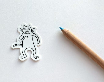 Tiny Scaredy Cat Die-Cut Sticker