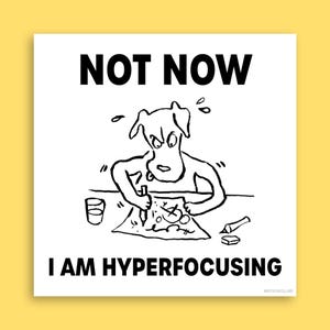 HYPERFOCUSING Dog Sticker