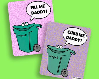 Slutty Compost Fridge Reminder Magnets - Set of Two!