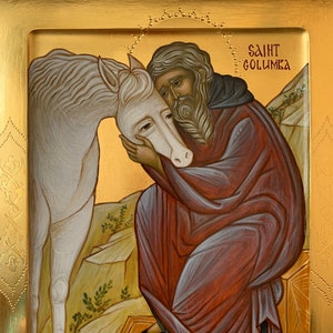 Saint Columba Byzantine icon Orthodox icon egg tempera