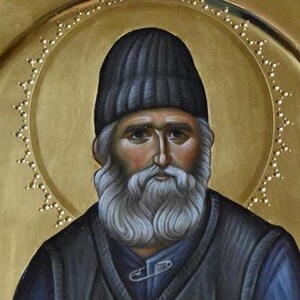 St. Paisios of Athos Byzantine Orthodox icon egg tempera Saint Paisios