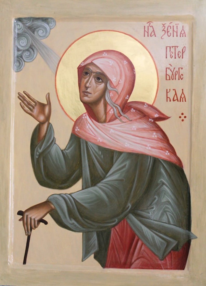 St. Xenia of Petersburg Byzantine icon Orthodox icon egg Etsy