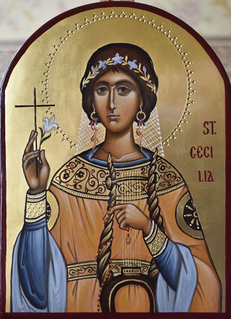Icône orthodoxe SainteCécile la patronne des musiciens. Etsy