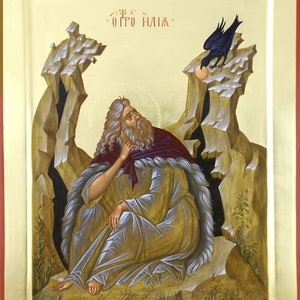 Prophet Elijah Elias painting Orthodox icon Handmade icon Wood Icon Church icon Christian icon religious Byzantine painting icon egg tempera