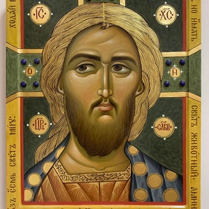 In stock Orthodox icon  big icon 40*50 cm - Jesus Christ Golden Hair - Ukrainian icon copy of the ancient icons 12 13 century