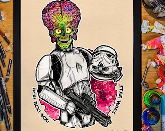 ¡Ataques a Marte! 1996. Póster/Enmarcado y camiseta de 30x40