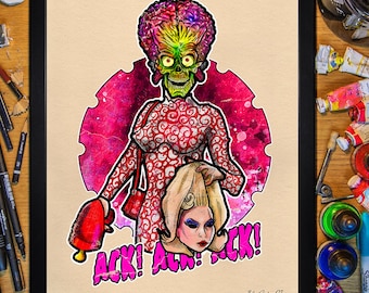 Chica marciana (¡Ataques a Marte!) 1996. Cartel de 30x40/Enmarcado