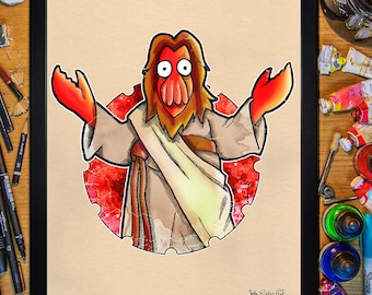 Jesús Zoidberg. Póster enmarcado de 30 x 40