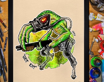 La Odisea de Abe, Slig, 1997. 30x40 Póster/Enmarcado