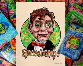 Slappy el muñeco, piel de gallina.  Póster 30x40/Enmarcado