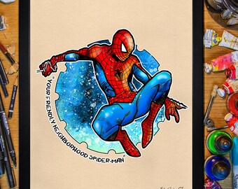 Hombre Araña. 30x40 Cartel/Enmarcado