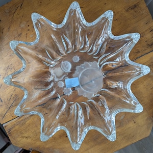 Vintage Mikasa Celestial Crystal Bowl: Frosted Sun, Moon & Stars - Studio Nova Heavens Gate