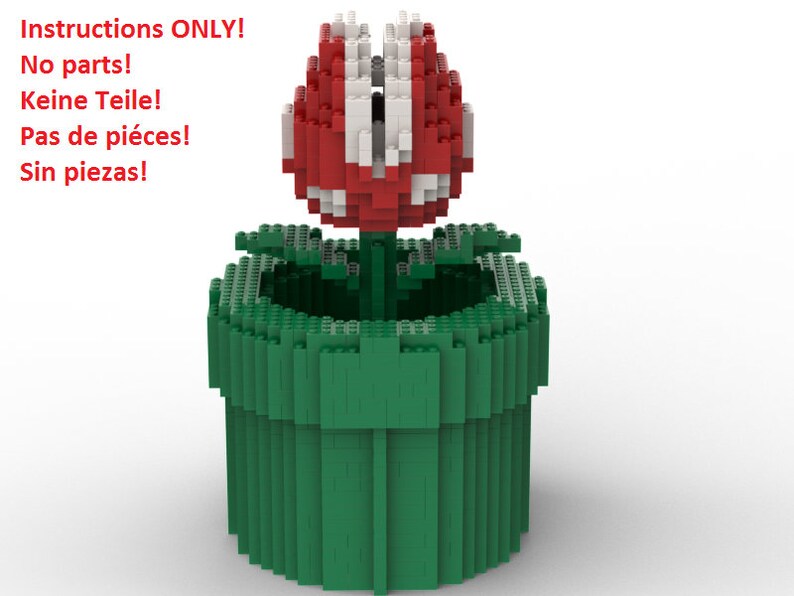 LEGO Super Mario Piranha Flower Statue Building Instruction Etsy