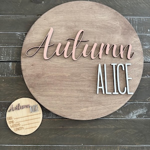 3D Baby Namen Zeichen: Rund Kinderzimmer Dekor