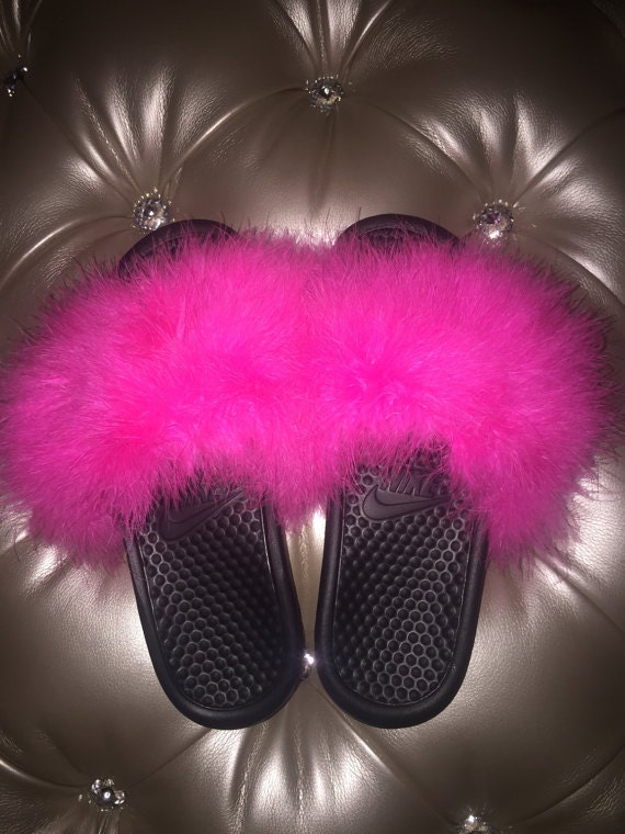 nike fluffy slides