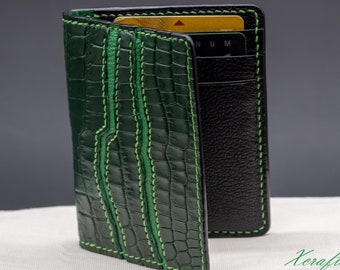 Alligator Leather Cardholder, Special edition, Slim Exotic Wallet.