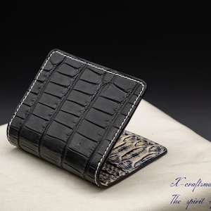 Kartenetui aus Alligator- und Pythonleder – Exquisites Design und Qualität – Luxuriöses Geschenk für ihn.